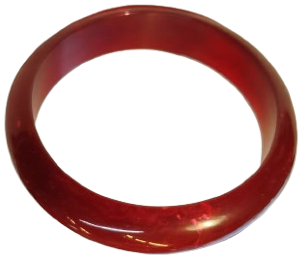 1970 VİNTAGE ACIK VİSNE  BORDO DAMAR DESENLİ KATALİN UZERİ BOMBELİ BİLEZİK