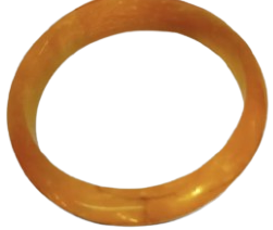 1970 VİNTAGE BAL RENK DAMAR DESENLİ KATALİN UZERİ BOMBELİ BİLEZİK