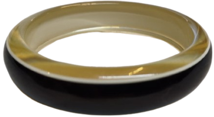 1970 VİNTAGE DISI SİYAH ALTINDA BEYAZ DEVAMI SEFFAF AKRİLİKTEN YAPILMIŞ BİR BANGLE.BİLEZİK