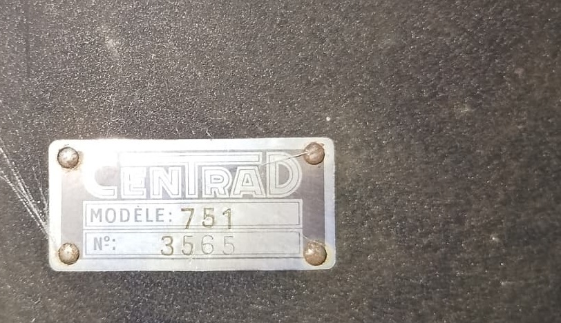 1950 CENTRAD MODEL 751 LAMPEMETRE DE SERVİCE,VAKUM TÜPÜ RADİO TV LAMBA TEST CİHAZI 