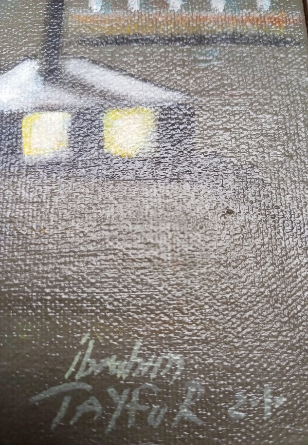 İBRAHİM TAYFUR İMZALI TUAL ÜZERİ YAGLI BOYA CALIŞMA FİGURLU KOMPOZİSYON