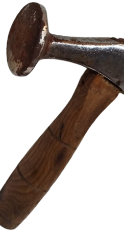 1950 METAL CELİK ÇEKİÇ AYAKKABICI TAMİRİ DERİ ÇEKİCİ AHSAP KISA SAPLI TORNADA CEKİLMİS 