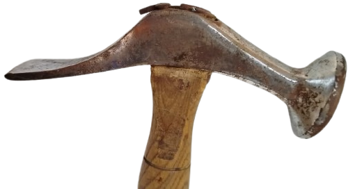 1950 METAL CELİK ÇEKİÇ AYAKKABICI TAMİRİ DERİ ÇEKİCİ AHSAP KISA SAPLI TORNADA CEKİLMİS 