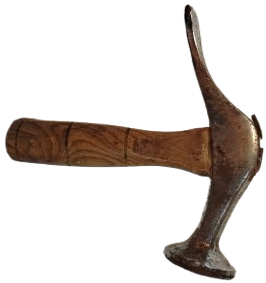 1950 METAL CELİK ÇEKİÇ AYAKKABICI TAMİRİ DERİ ÇEKİCİ AHSAP KISA SAPLI TORNADA CEKİLMİS 