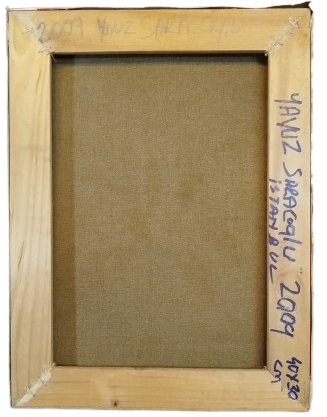 TURK RESSAM YAVUZ SARACOĞLU 2009 İMZALI TUAL ÜZERİ YAGLIBOYA VAZODA CİCEKLER CALIŞMASI