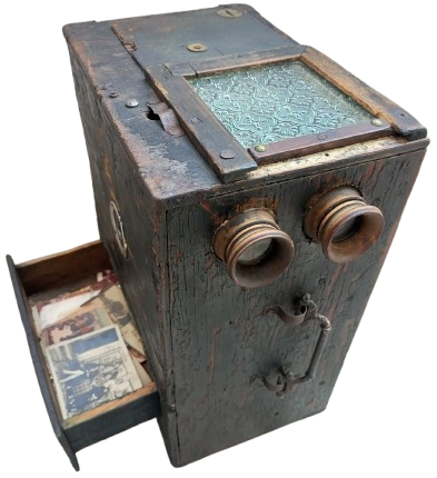 1900 SEYYAR SOKAK SİNEMASI KUTUSU PARA ATINCA SURELİ GOSTERİM VE MUZİKLİ LATERNALI KUTU TAM MUZELİK URUNDUR