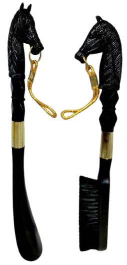 CİFTLİ AYAKKABI CEKECEK AYAKKABI VEYA ELBİSE FIRCA  AT BASLI 