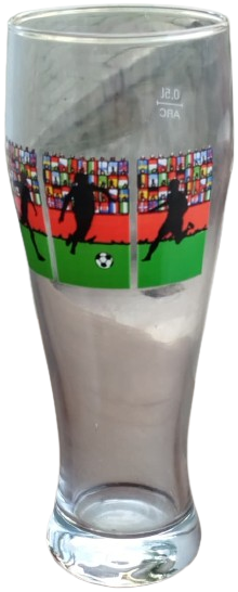 FOOTBOL OLİMPİYAT  CAM UZERİ BASKI BİRA FESTİVAL BARDAGI 0,5 L TEMASI FUTBOL