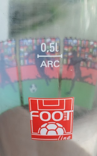 FOOTBOL OLİMPİYAT  CAM UZERİ BASKI BİRA FESTİVAL BARDAGI 0,5 L TEMASI FUTBOL