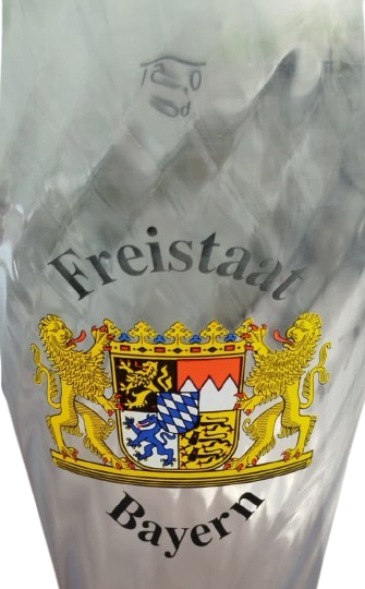 FREISTAAT BAYERN  CAM UZERİ BASKI BİRA FESTİVAL BARDAGI 0,5 L UZUN BOYDA