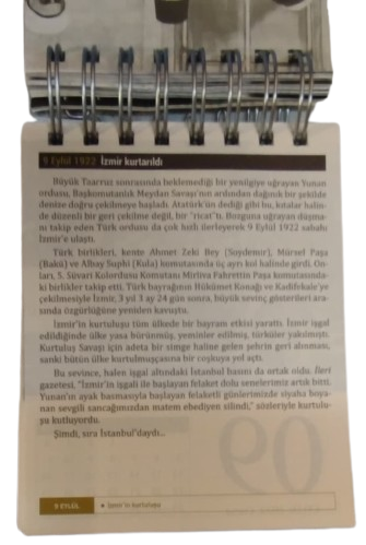 HER SAYFASI GAZİ MUSTAFA KEMEL PASA KONULU YAPTIKLARI YASAMI ANLATAN TAKVİM YAPRAKLARI