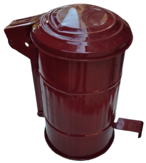 RETRO METAL PEDALLI COP KOVASI BORDO RENKDE OTOMATİK KAPAK ACMA