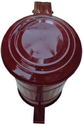 RETRO METAL PEDALLI COP KOVASI BORDO RENKDE OTOMATİK KAPAK ACMA