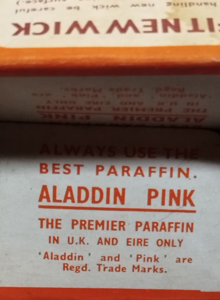 ORİJİNAL ALADDIN PINK 2 INCH GAZ LAMBA FİTİLİ - MADE IN ENGLAND - KUTUSU VE TALİMATI İLE - KOLEKSİYONLUK