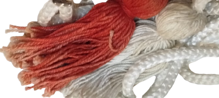 1940-1950 ORİJİNAL AMERİKAN ASKERİ BANDO BOYUN BAĞI - KARTALLI METAL KLİPS - US ARMY MARCHING BAND CEREMONIAL CORD