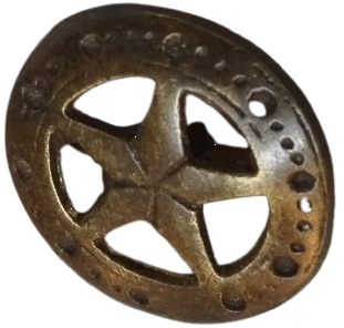 OSMANLI SÜVARİ AT YILDIZI 19. YÜZYIL ORİJİNAL PİRİNÇ KOŞUM ROZETİ NADİR BULUNUR