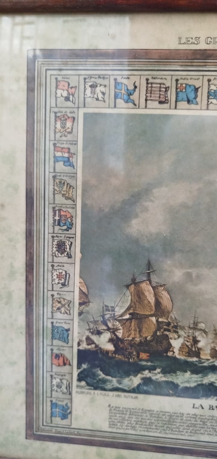  FRANSIZ TRAFALGAR  BÜYÜK DENİZ SAVAŞLARI SINIRLI ORJINAL ESKİ GRAVUR BASKI 