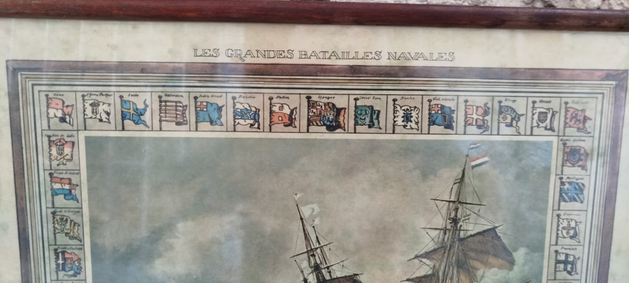  FRANSIZ TRAFALGAR  BÜYÜK DENİZ SAVAŞLARI SINIRLI ORJINAL ESKİ GRAVUR BASKI 