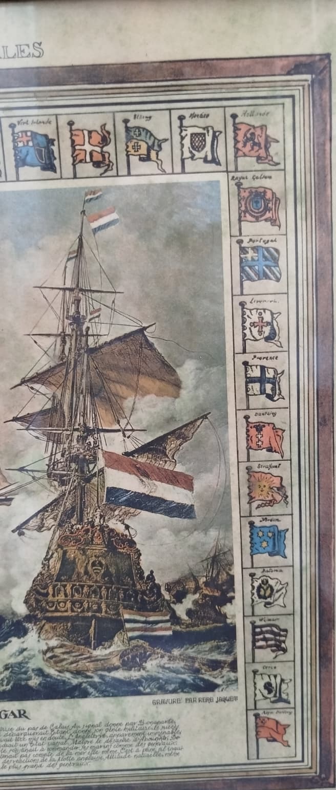  FRANSIZ TRAFALGAR  BÜYÜK DENİZ SAVAŞLARI SINIRLI ORJINAL ESKİ GRAVUR BASKI 