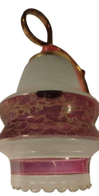 1960 ORİJİNAL PEMBE BEYAZ  CAM ÇİFT DUVAR APLİK  İTALYAN MURANO TARZI ÇALIŞIR DURUMDA