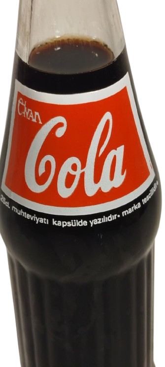 1980’LER ORİJİNAL ELVAN COLA  AÇILMAMIŞ DOLU CAM ŞİŞE  TAPA KAPAKLI KOLEKSİYONLUK
