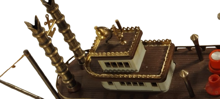 VINTAGE MARK TWAIN MİSSİSSİPPİ ÇARKLI GEMİ TEK DALGA MASA ÜSTÜ RADYO VE BİREBİR MAKET