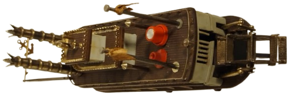 VINTAGE MARK TWAIN MİSSİSSİPPİ ÇARKLI GEMİ TEK DALGA MASA ÜSTÜ RADYO VE BİREBİR MAKET