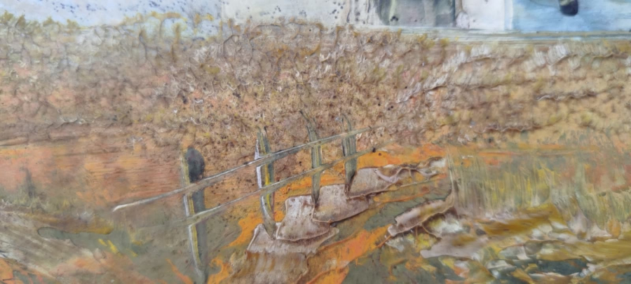  VINTAGE ORMAN EVİ MANZARASI DURALİT ÜZERİ YAĞLI BOYA TABLO (DOĞA TEMALI KOLEKSİYONLUK SANAT İMZASIZ