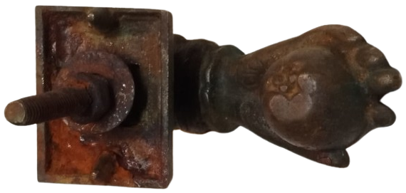 OSMANLI DÖNEMİ DEMİR DÖKÜM EL MOTİFLİ KONAK KAPI ZİLİ  TOKMAĞI