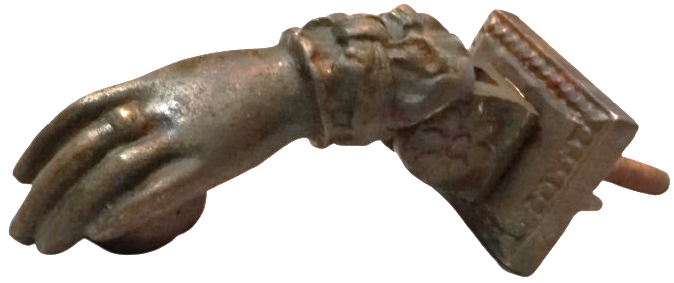 OSMANLI DÖNEMİ DEMİR DÖKÜM EL MOTİFLİ KONAK KAPI ZİLİ  TOKMAĞI