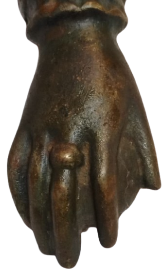 OSMANLI DÖNEMİ DEMİR DÖKÜM EL MOTİFLİ KONAK KAPI ZİLİ  TOKMAĞI