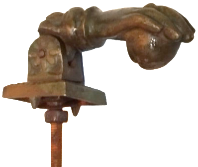 OSMANLI DÖNEMİ DEMİR DÖKÜM EL MOTİFLİ KONAK KAPI ZİLİ  TOKMAĞI