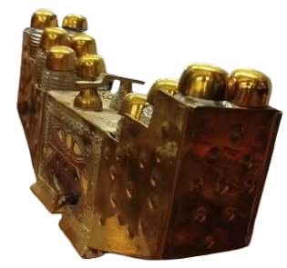 SEDEFLİ AHSAP AYAKKABI BOYA SANDIĞI 12 ŞİŞELİ MİNYATÜR  FORM TAM KOLEKSİYONLUK