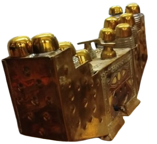 SEDEFLİ AHSAP AYAKKABI BOYA SANDIĞI 12 ŞİŞELİ MİNYATÜR  FORM TAM KOLEKSİYONLUK