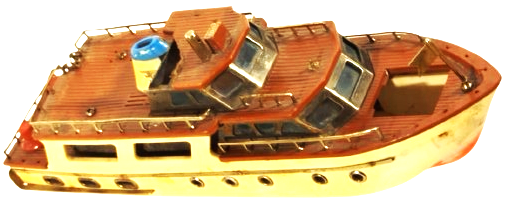 1960 ORİJİNAL ALMAN FALLER YAT  YARIŞ TEKNESİ RADYO AHŞAP GORUNUMLU GÜVERTE TEK DALGA RADIO