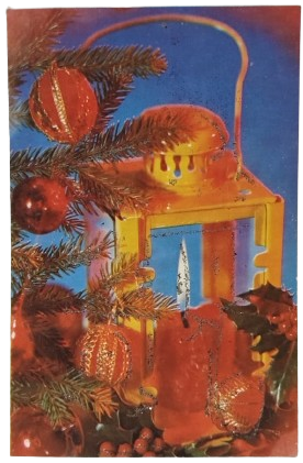 1970 YILLARDAN KALMA ARKASI YAZISIZ 10 ADET FARKLI SİMLİ ISILTILI ORJINAL TEBRİK YENİ YIL KARTLARI