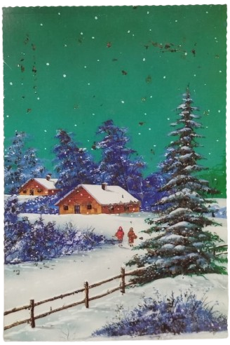 1970 YILLARDAN KALMA ARKASI YAZISIZ 10 ADET FARKLI SİMLİ ISILTILI ORJINAL TEBRİK YENİ YIL KARTLARI