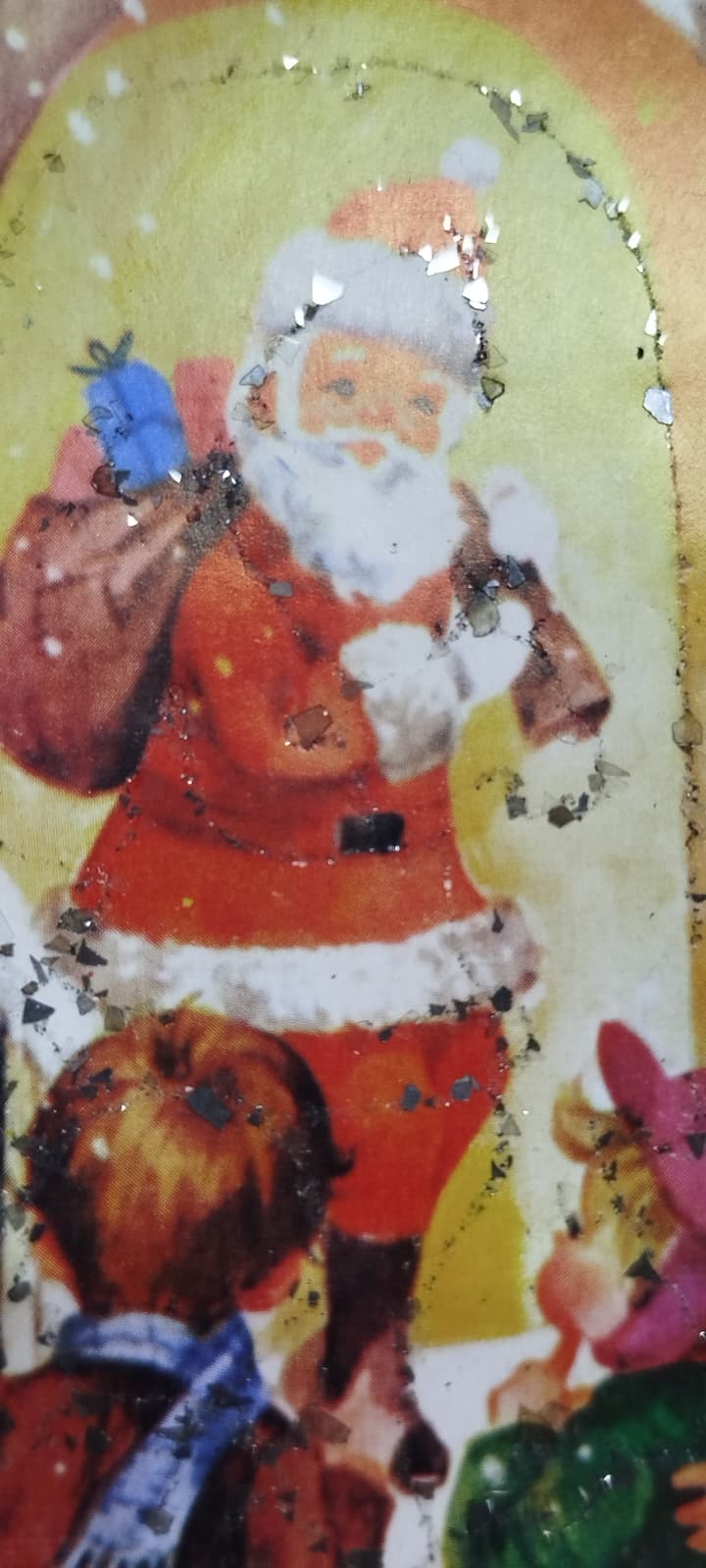 1970 YILLARDAN KALMA ARKASI YAZISIZ 10 ADET FARKLI SİMLİ ISILTILI ORJINAL TEBRİK YENİ YIL KARTLARI