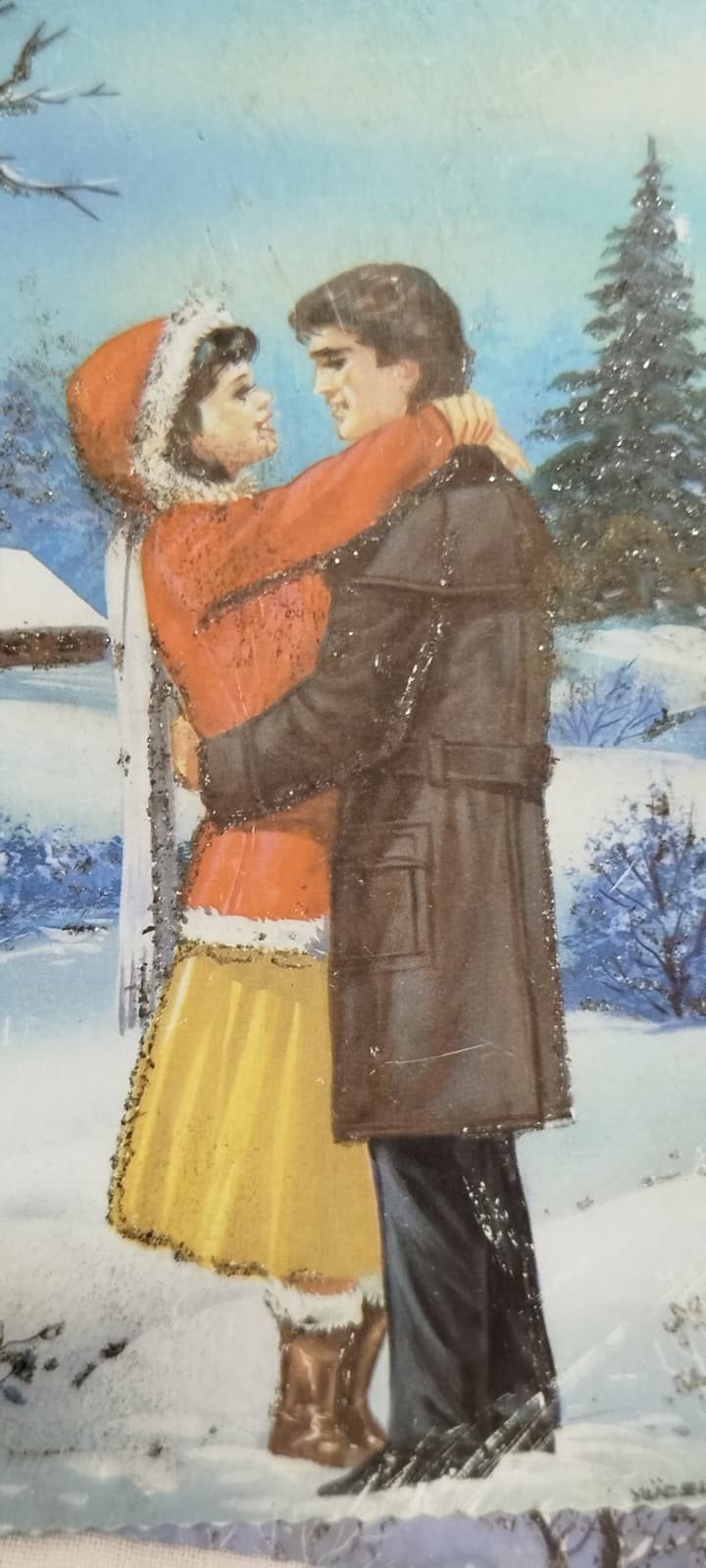 1970 YILLARDAN KALMA ARKASI YAZISIZ 10 ADET FARKLI SİMLİ ISILTILI ORJINAL TEBRİK YENİ YIL KARTLARI