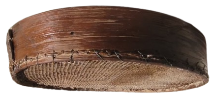 OSMANLI BUYUK BOY AHSAP YUVARLAK KASNAK ELEK KISMI KIRISDEN ELDE ORULMUS  ELEK 