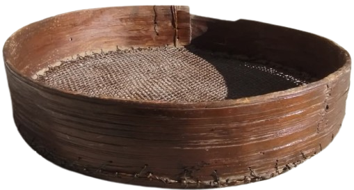 OSMANLI BUYUK BOY AHSAP YUVARLAK KASNAK ELEK KISMI KIRISDEN ELDE ORULMUS  ELEK 