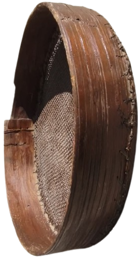 OSMANLI BUYUK BOY AHSAP YUVARLAK KASNAK ELEK KISMI KIRISDEN ELDE ORULMUS  ELEK 