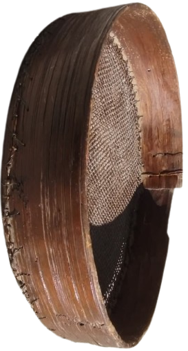 OSMANLI BUYUK BOY AHSAP YUVARLAK KASNAK ELEK KISMI KIRISDEN ELDE ORULMUS  ELEK 