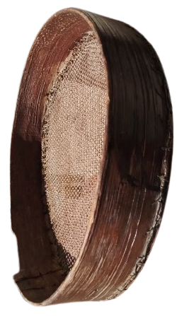 OSMANLI BUYUK BOY AHSAP YUVARLAK KASNAK ELEK KISMI KIRISDEN ELDE ORULMUS  ELEK 