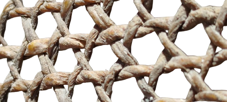 OSMANLI BUYUK BOY AHSAP YUVARLAK KASNAK ELEK KISMI KIRISDEN ELDE ORULMUS  ELEK 