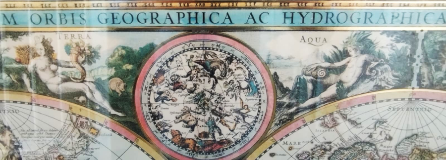 1689 CİZİM DUNYA HARİTASI CAM CERCEVESİNDE ESKİ ORJINAL BAKIR BASKI