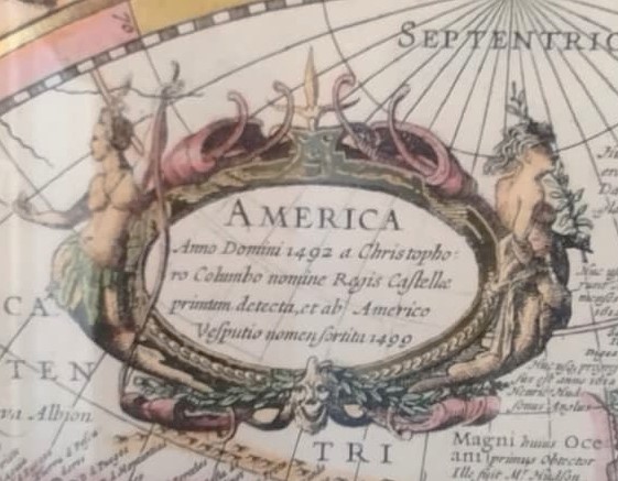 1689 CİZİM DUNYA HARİTASI CAM CERCEVESİNDE ESKİ ORJINAL BAKIR BASKI