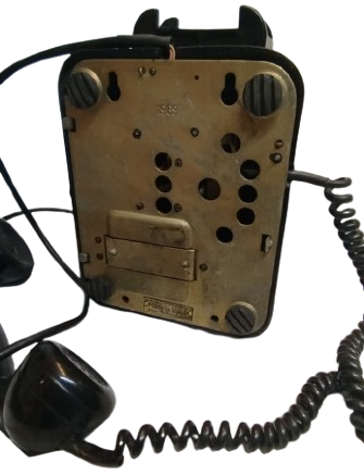 1950 ORİJİNAL SSCB MANYETOLU DUVAR TELEFONU - BAKALİT SİYAH - T.A.Ç. İŞARETLİ SOVYET DÖNEMİ