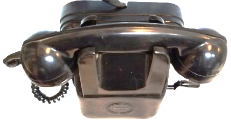 1950 ORİJİNAL SSCB MANYETOLU DUVAR TELEFONU - BAKALİT SİYAH - T.A.Ç. İŞARETLİ SOVYET DÖNEMİ