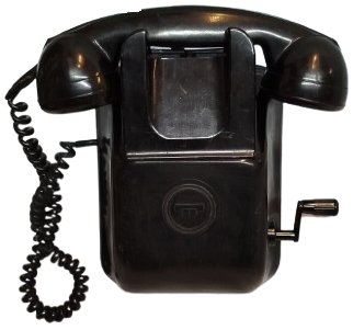 1950 ORİJİNAL SSCB MANYETOLU DUVAR TELEFONU - BAKALİT SİYAH - T.A.Ç. İŞARETLİ SOVYET DÖNEMİ